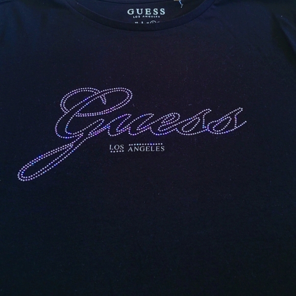 Guess❓Rhinestone💎 Logo Tee👕 - NWT - Picture 3 of 15